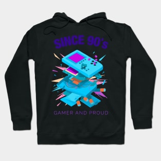 Since 90s Gamer and Proud - Gamer gift - Retro Videogame Hoodie